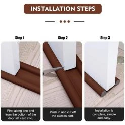 Fond Joint De Porte, Joint De Porte Interieur Universel, Calfeutrer Bas De Porte, Isolant Phonique Thermique Bande D'étanchéité, Pour Vent/Anti-Insectes/Insonorisant (96 Cm, Brun)，Starlight -Tapis et paillasson Soldes 48727880 4