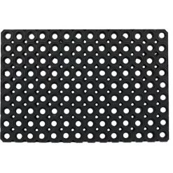 Relaxdays Paillasson Caoutchouc, 40x60, Antidérapant, Résistant, Caillebotis Extérieur, Tapis D’entrée, Picots, Noir