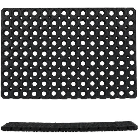 Relaxdays Paillasson Caoutchouc, 40x60, Antidérapant, Résistant, Caillebotis Extérieur, Tapis D’entrée, Picots, Noir 2 Relaxdays Paillasson Caoutchouc, 40x60, Antidérapant, Résistant, Caillebotis Extérieur, Tapis D’entrée, Picots, Noir – Image 2
