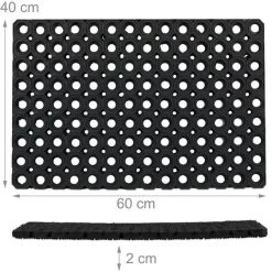 Relaxdays Paillasson Caoutchouc, 40x60, Antidérapant, Résistant, Caillebotis Extérieur, Tapis D’entrée, Picots, Noir 9 Relaxdays Paillasson Caoutchouc, 40x60, Antidérapant, Résistant, Caillebotis Extérieur, Tapis D’entrée, Picots, Noir -Tapis et paillasson Soldes 48843941 5