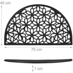 Relaxdays Paillasson Caoutchouc, 45x75 Cm, Antidérapant, Résistant, Caillebotis Extérieur, Tapis D’entrée, Fleurs, Noir 9 Relaxdays Paillasson Caoutchouc, 45x75 Cm, Antidérapant, Résistant, Caillebotis Extérieur, Tapis D’entrée, Fleurs, Noir -Tapis et paillasson Soldes 48843951 5