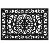 Relaxdays Paillasson Caoutchouc, 60 X 40 Cm, Antidérapant, Résistant, Extérieur, Tapis D’entrée, Ornement, Noir