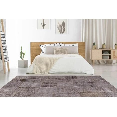 Tapis BOBOCHIC - Tapis Poil Mi-long Rectangulaire CAMEO Motif Vintage 120x170 Anthracite - Anthracite 2 Tapis BOBOCHIC - Tapis Poil Mi-long Rectangulaire CAMEO Motif Vintage 120x170 Anthracite - Anthracite – Image 2