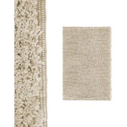 LOLAHOME Tapis Velours, Coton Et Polyester Beige 50x80 Cm