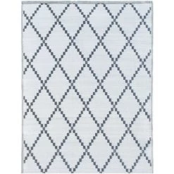 AVRIL PARIS Tapis D'extérieur En Plastique Tressé - 120x160cm - Gris - Réversible - 100% Polypropylène - 400gr / M2 - TUNIS - Gris