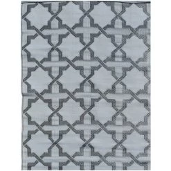 AVRIL PARIS Tapis D'extérieur En Plastique Tressé - 120x160cm - Gris - Réversible - 100% Polypropylène - 400gr / M2 - SANARY - Gris