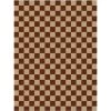 KARTOKNER Tapis Personnalité Créative Tapis En Damier Salon Chambre Simple Tapis Quadrillé Brun Et Blanc Coussin De Canapé Carré Frais Tapis Décoratifs Pour La Maison (Brun)