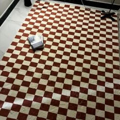 KARTOKNER Tapis Personnalité Créative Tapis En Damier Salon Chambre Simple Tapis Quadrillé Brun Et Blanc Coussin De Canapé Carré Frais Tapis Décoratifs Pour La Maison (Brun) 7 KARTOKNER Tapis Personnalité Créative Tapis En Damier Salon Chambre Simple Tapis Quadrillé Brun Et Blanc Coussin De Canapé Carré Frais Tapis Décoratifs Pour La Maison (Brun) -Tapis et paillasson Soldes 49992536 4