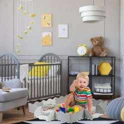 Relaxdays Tapis Puzzle 25 Pièces, Mousse EVA, Sans Substances Nocives, 0,77 M2, Dalle Jeu Enfant Avec Bord, Gris -Tapis et paillasson Soldes 50008637 3