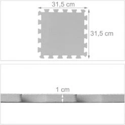 Relaxdays Tapis Puzzle 25 Pièces, Mousse EVA, Sans Substances Nocives, 0,77 M2, Dalle Jeu Enfant Avec Bord, Gris -Tapis et paillasson Soldes 50008637 5