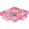 Relaxdays Tapis Puzzle 25 Pièces, Mousse EVA, Sans Substances Nocives, 0,77 M2, Dalle Jeu Enfant Avec Bord, Rose