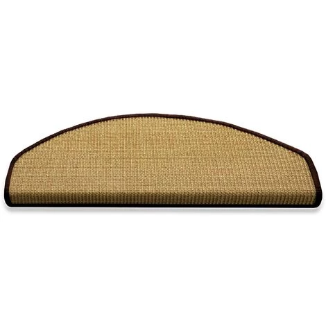 KARAT Tapis D'escalier En Sisal Nature Salvador Demi-rond Lien: Marron Foncé - Marron Foncé 1 KARAT Tapis D'escalier En Sisal Nature Salvador Demi-rond Lien: Marron Foncé - Marron Foncé