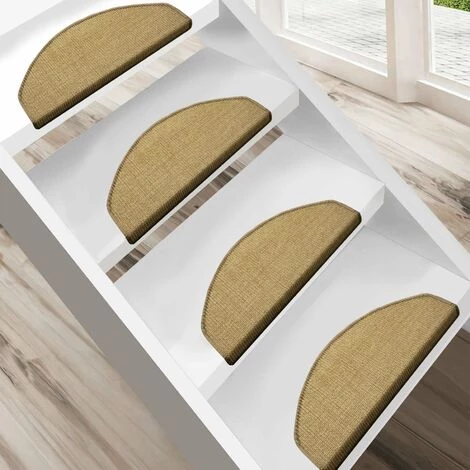 KARAT Tapis D'escalier En Sisal Nature Salvador Demi-rond Lien: Marron Foncé - Marron Foncé 3 KARAT Tapis D'escalier En Sisal Nature Salvador Demi-rond Lien: Marron Foncé - Marron Foncé – Image 3