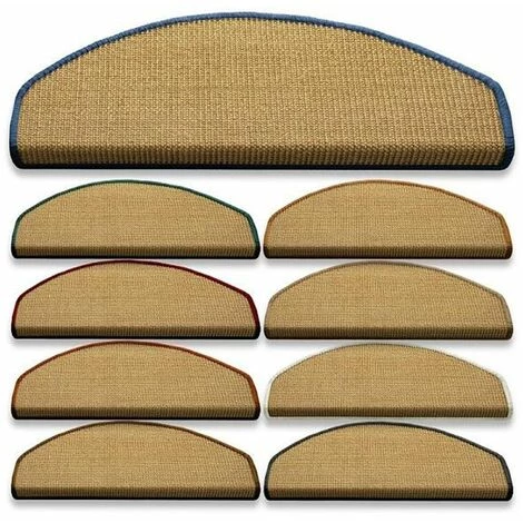 KARAT Tapis D'escalier En Sisal Nature Salvador Demi-rond Lien: Marron Foncé - Marron Foncé 4 KARAT Tapis D'escalier En Sisal Nature Salvador Demi-rond Lien: Marron Foncé - Marron Foncé – Image 4