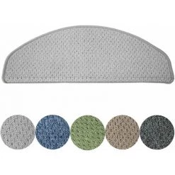 KARAT Tapis D'escalier Baleno Argent 19x56cm Semi-circulaire - Argent