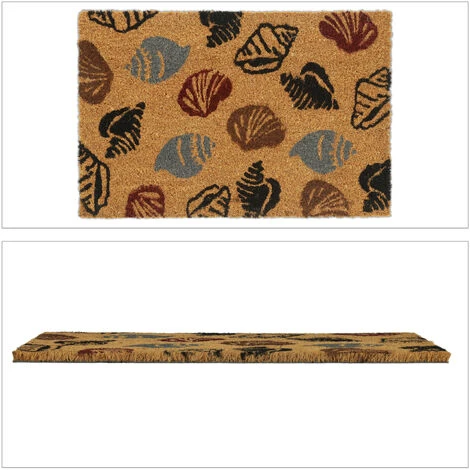 Relaxdays Paillasson Coco, Tapis De Porte Avec Motif De Coquillages, 40x60cm, Intérieur, Extérieur, Antidérapant, Nature 2 Relaxdays Paillasson Coco, Tapis De Porte Avec Motif De Coquillages, 40x60cm, Intérieur, Extérieur, Antidérapant, Nature – Image 2