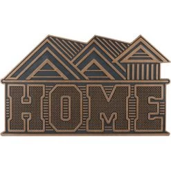Relaxdays Paillasson Caoutchouc, Tapis D’entrée Home, 75 X 45 Cm, Antidérapant, Intérieur, Extérieur, Résistant, Cuivre