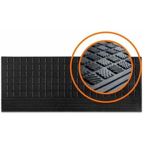 KARAT Tapis D'escalier En Caoutchouc Pour L'extérieur Diamond 25x65 Cm 1 Pièce - Noir 1 KARAT Tapis D'escalier En Caoutchouc Pour L'extérieur Diamond 25x65 Cm 1 Pièce - Noir
