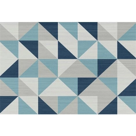 JN.SONGS Tapis Salon Chambre à Motifs Géométriques Design Moderne Pour Couloir Salle à Manger - 120x160 Cm Bleu 2 JN.SONGS Tapis Salon Chambre à Motifs Géométriques Design Moderne Pour Couloir Salle à Manger - 120x160 Cm Bleu – Image 2