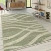 Paco Home Tapis De Créateur Poils Ras Vagues Motif Tons Pastel Moderne Vert Crème 60x100 Cm