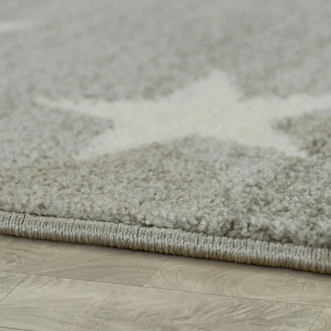 Paco Home Moderne Poils Ras Tapis Enfant Motif Étoilé Chambre D'Enfant Étoile Gris Blanc 80x150 Cm 2 Paco Home Moderne Poils Ras Tapis Enfant Motif Étoilé Chambre D'Enfant Étoile Gris Blanc 80x150 Cm – Image 2