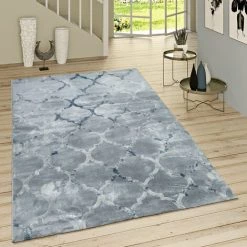 Paco Home Tapis Poils Ras Moderne Motif Marocain Gris 120x170 Cm