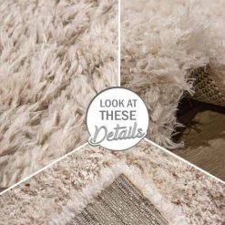 Paco Home Tapis Poils Hauts Moelleux Moderne Shaggy Style Flokati Confortable Uni Beige 60x90 Cm -Tapis et paillasson Soldes 50623033 5