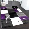 Paco Home Tapis De Créateur Aux Contours Découpés à Carreaux En Purpre Violet 60x110 Cm