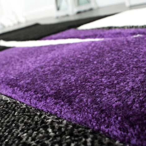 Paco Home Tapis De Créateur Aux Contours Découpés à Carreaux En Purpre Violet 60x110 Cm 3 Paco Home Tapis De Créateur Aux Contours Découpés à Carreaux En Purpre Violet 60x110 Cm – Image 3