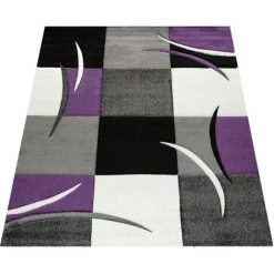 Paco Home Tapis De Créateur Aux Contours Découpés à Carreaux En Purpre Violet 60x110 Cm 9 Paco Home Tapis De Créateur Aux Contours Découpés à Carreaux En Purpre Violet 60x110 Cm -Tapis et paillasson Soldes 50623050 5