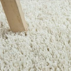 Paco Home Tapis Shaggy Poils Hauts Confortable Doux Poils Longs Moderne Uni Coloris Crème 80x150 Cm -Tapis et paillasson Soldes 50623055 3