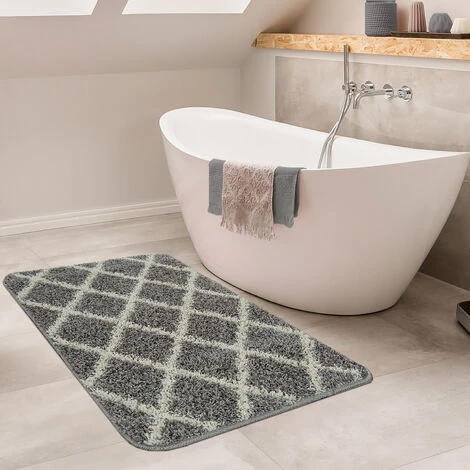 Paco Home Tapis De Bain Moderne Design Losanges Poils Longs Tapis Salle De Bain Crème Noir Ø 80 Cm Rond 1 Paco Home Tapis De Bain Moderne Design Losanges Poils Longs Tapis Salle De Bain Crème Noir Ø 80 Cm Rond