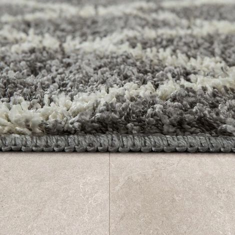 Paco Home Tapis De Bain Moderne Design Losanges Poils Longs Tapis Salle De Bain Crème Noir Ø 80 Cm Rond 2 Paco Home Tapis De Bain Moderne Design Losanges Poils Longs Tapis Salle De Bain Crème Noir Ø 80 Cm Rond – Image 2