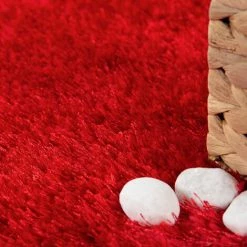 Paco Home Tapis Salle De Bain Moderne Poils Longs Uni Tapis De Bain Antidérapant Rouge 60x100 Cm -Tapis et paillasson Soldes 50623181 3