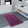 Paco Home Tapis Salle De Bain Moderne Uni Microfibres Moelleux Confortable Lilas 60x100 Cm