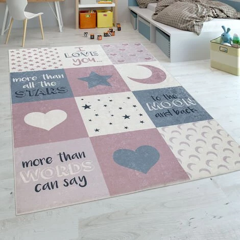 Paco Home Tapis Chambre Enfant Filles Lavable Curs Étoiles Lune Inscription Rose Gris 80x150 Cm 1 Paco Home Tapis Chambre Enfant Filles Lavable Curs Étoiles Lune Inscription Rose Gris 80x150 Cm