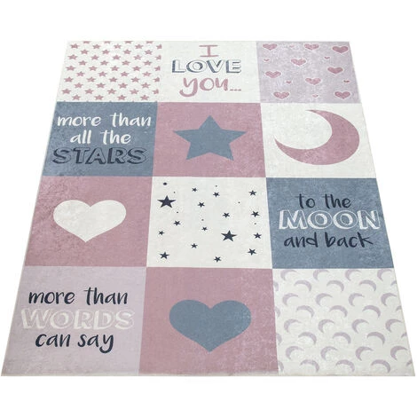 Paco Home Tapis Chambre Enfant Filles Lavable Curs Étoiles Lune Inscription Rose Gris 80x150 Cm 5 Paco Home Tapis Chambre Enfant Filles Lavable Curs Étoiles Lune Inscription Rose Gris 80x150 Cm – Image 5