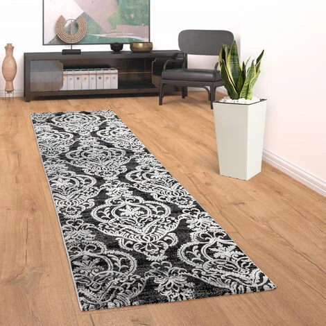 Paco Home Tapis Créateur Moderne Motif Oriental 3D Tapis De Salon Anthracite Gris Blanc 120x170 Cm 2 Paco Home Tapis Créateur Moderne Motif Oriental 3D Tapis De Salon Anthracite Gris Blanc 120x170 Cm – Image 2