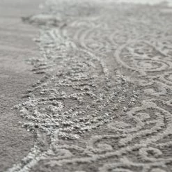 Paco Home Tapis Oriental Moderne Effet 3D Chiné Scintillant Ornements Gris Blanc 80x150 Cm -Tapis et paillasson Soldes 50623237 4