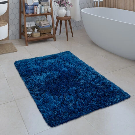 Paco Home Tapis De Bain Moderne Salle De Bain Tapis Shaggy Moelleux Doux Uni Bleu 40x55 Cm 1 Paco Home Tapis De Bain Moderne Salle De Bain Tapis Shaggy Moelleux Doux Uni Bleu 40x55 Cm
