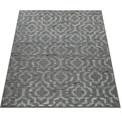 Paco Home Tapis Intérieur & Extérieur Terrasses Motif Ethnique Bordure Résistant Aux Intempéries Moderne Gris 60x100 Cm -Tapis et paillasson Soldes 50623303 5