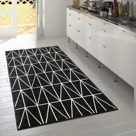 Paco Home Tapis À Poils Ras Intérieur & Extérieur 3D Géométrique Design Scandinave En Noir 120x170 Cm 3 Paco Home Tapis À Poils Ras Intérieur & Extérieur 3D Géométrique Design Scandinave En Noir 120x170 Cm – Image 3