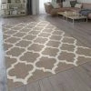 Paco Home Tapis Tissage À Plat Moderne Motif Tissé Orient Design Marocain En Beige 60x100 Cm