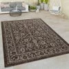 Paco Home Tapis Intérieur & Extérieur Tissage À Plat Moderne Bordure Design Orient Ornements Marron 60x100 Cm