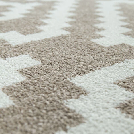 Paco Home Tapis À Poils Ras Salon Moderne 3D Géométrique Motif Losanges En Beige 70x140 Cm 3 Paco Home Tapis À Poils Ras Salon Moderne 3D Géométrique Motif Losanges En Beige 70x140 Cm – Image 3