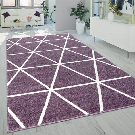 Paco Home Tapis De Salon À Poils Ras Moderne Design Géométrique Motif Losanges En Lilas 70x250 Cm 1 Paco Home Tapis De Salon À Poils Ras Moderne Design Géométrique Motif Losanges En Lilas 70x250 Cm