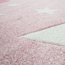 Paco Home Tapis Enfant Chambre Enfant 3D Adorable Bordure Étoiles Design En Pastel Rose 80x150 Cm -Tapis et paillasson Soldes 50623403 3