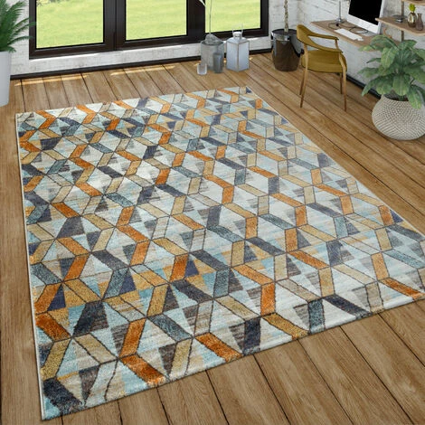 Paco Home Tapis Poils Ras Salon Aspect Usé Abstrait Moderne Style Industriel Coloré 60x100 Cm 1 Paco Home Tapis Poils Ras Salon Aspect Usé Abstrait Moderne Style Industriel Coloré 60x100 Cm