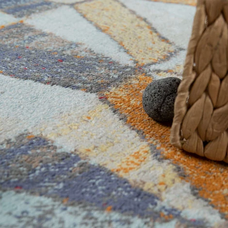 Paco Home Tapis Poils Ras Salon Aspect Usé Abstrait Moderne Style Industriel Coloré 60x100 Cm 3 Paco Home Tapis Poils Ras Salon Aspect Usé Abstrait Moderne Style Industriel Coloré 60x100 Cm – Image 3