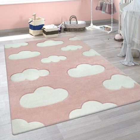 Paco Home Tapis Chambre Enfant Adorable Couleurs Pastel Motif Nuages Poils Ras En Rose Blanc 80x150 Cm 1 Paco Home Tapis Chambre Enfant Adorable Couleurs Pastel Motif Nuages Poils Ras En Rose Blanc 80x150 Cm